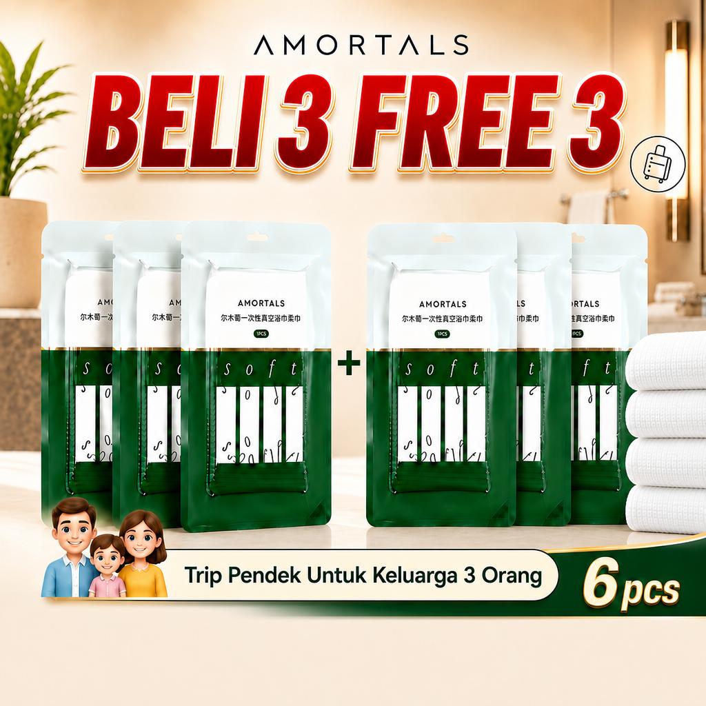 AMORTALS Compressed Disposable Face Towel - 6 Pcs image 1